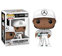 Funko Lewis Hamilton avec casque et costume de course blanc + protection anti-pop : Formule 1 Pop ! Figurine en vinyle (coffret cadeau livré avec étui de protection de la marque ToyBop)