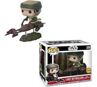 Funko Luke Skywalker w/ Speeder Bike (Chase Edition) POP! x Star Wars - Return of The Jedi Vinyl Figure + 1 Official Star Wars Trading Card Bundle [#229]