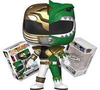 Funko Mighty Morphin Power Rangers Vert/Blanc Ranger Split EE Exclusive + ToyBop Protector : Retro Pop ! Figurine TV en vinyle (avec coffret cadeau Pro-Deluxe Pop Protector Collector Case)