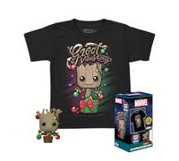 Funko Pocket Pop! & Tee: Guardians of The Galaxy - Holiday Groot - Small - (S) - Marvel - T-Shirt - Vêtements avec Mini-Figurine en Vinyle à Collectionner - Idée de Cadeau pour Les Adultes