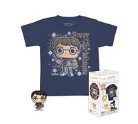 Funko Pocket Pop! & Tee: Harry Potter - Holiday Harry - for Children and Kids - Medium- T-Shirt - Vêtements avec Mini-Figurine en Vinyle à Collectionner - Idée de Cadeau pour Les Garçons