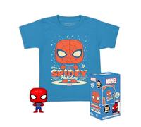 Funko Pocket Pop! & Tee: Marvel-Holiday Spiderman - Spider-Man - Large - (L) - Marvel Comics- T-Shirt - Vêtements avec Mini-Figurine en Vinyle à Collectionner - Idée de Cadeau pour Les Adultes