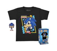 Funko Pocket Pop! & Tee: Sonic - for Children and Kids - Flocked - Medium - Sonic The Hedgehog - T-Shirt - Vêtements avec Mini-Figurine en Vinyle à Collectionner - Idée de Cadeau pour Les Garçons