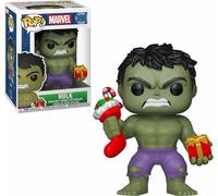 Funko Pop ! 398 Marvel Avengers - Holiday Hulk w/ Stocking & Gift + Pop Protector