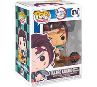 Funko Pop! Animation: Demon Slayer - Tanjiro Kamado with Ch - Brille dans Le Noir- Figurine en Vinyle à Collectionner - Idée de Cadeau - Produits Officiels - Jouets pour Les Enfants et Adultes