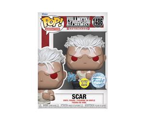 Funko Pop! Animation: FMA: B - Scar - Glow in The Dark - Full Metal Alchemist - Exclusivité Amazon - Figurine en Vinyle à Collectionner - Idée de Cadeau - Produits Officiels - Anime Fans