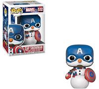 Funko Pop! Bobble Marvel: Holiday - Captain America - Figurine en Vinyle à Collectionner - Idée de Cadeau - Produits Officiels - Jouets pour Les Enfants et Adultes - Movies Fans