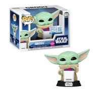 Funko Pop! Disney Star Wars : Mandalorian & Grogu - Grogu (Flocked) (édition spéciale) #825 Figurine en vinyle à tête bobble