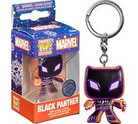 Funko Pop! Keychain: Marvel Holiday - Black Panther - Marvel Comics- Mini-Figurine en Vinyle à Collectionner Porte-clés Fantaisie - Cadeau de Noël - Idée de Cadeau - Produits Officiels
