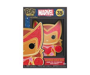 Funko Pop! Large Enamel Pin MARVEL: GINGERBREAD - Scarlet Witch - SCARLETT - Marvel ComicsPin en Émail - Broche Fantaisie Mignonne à Collectionner - pour les Sacs à Dos et Sacs