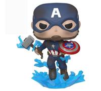 Figurine Funko Pop! Marvel : Endgame - Capt America avec bouclier cassé et marteau de Thor