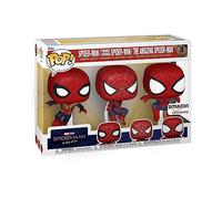 Funko Pop! Marvel: Spiderman No Way Home 2021 - Spider-Man - 3 Pack - Leaping SM - Exclusivité Amazon - Figurine en Vinyle à Collectionner - Idée de Cadeau - Produits Officiels - Movies Fans