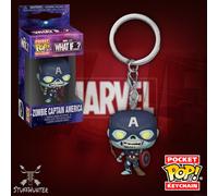 Funko Pop Marvel What If? Zombie Captain America - Poche Porte-Clé - Neuf
