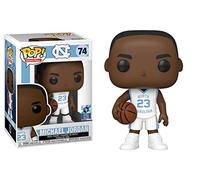 Funko Pop Michael Jordan UNC Maillot extérieur blanc + protecteur : Pop ! Basketball Figurine en vinyle (coffret cadeau fourni avec boîte de protection de la marque ToyBop)