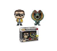 Funko Pop Movies Jurassic Park Dennis Nedry and Dilophosaurus GooSplattered Pop Vinyl Figure 2Pack Entertainment Earth Exclusive