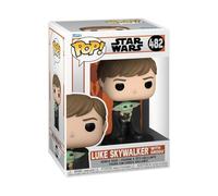 Funko Pop Star Wars Mandalorian Luke Skywalker avec Grogu Chiffre, 9 cm Hauteur