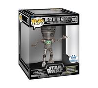 Funko Pop ! Star Wars : The Mandalorian Lights and Sounds Deluxe IG-12 avec Grogu, 17,1 cm