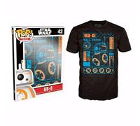 Funko Pop T-Shirt Star Wars Vii Episode 7 - Bb-8 Droïde Bleu Imprimé, Taille L