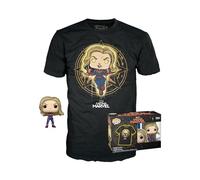 Funko Pop! & Tee T-shirt Captain Marvel Arvel manches courtes figurine vinyle à collectionner Noir M