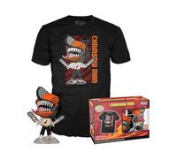Funko - Pack T-shirt et figurine Pop en vinyle CSM Chainsaw Man Leaping - Taille Large - Homme