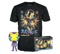 Funko Pop! & Tee: Marvel Blacklight - Rescue - Extra Large - (XL) - T-Shirt - Vêtements avec Une Figurine en Vinyle à Collectionner - Idée de Cadeau - Jouets et Top à Manches Courtes pour Les Adultes