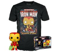 Funko Pop&tee T-shirt Marvel Holiday Iron Man Brille dans le noir Taille XL