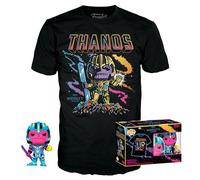 Funko Pop! & Tee – T-shirt avec figurine Marvel Thanos (Blacklight) Taille S