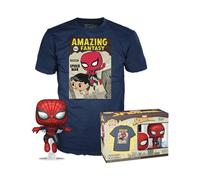 Funko Pop! & Tee: Spider-Man - Comic Cover - Métallique - Large - T-Shirt - Vêtements avec Une Figurine en Vinyle à Collectionner - Idée de Cadeau - Jouets et Top à Manches Courtes