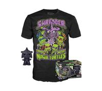 Funko Pop! & Tee: Teenage Mutant Ninja Turtles - (Teenage Mutant Ninja Turtles (TMNT)) 2- Shredder - (BK Ch) - Medium - T-Shirt - Vêtements avec Une Figurine en Vinyle à Collectionner Les Hommes