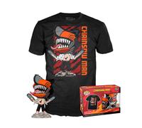 Funko - Pack T-shirt et figurine Pop en vinyle CSM Chainsaw Man Leaping - Taille Large - Homme
