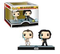 Funko – Bobble-head vinyle Star Wars Rey Movie Moments – Pack 2 Kylo, 9 cm, Blanc/Noir