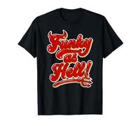 Funky as Hell Retro Red Horns Funk Music Groovy Police Graphique T-Shirt