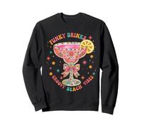 Funky Drinks Groovy Beach Vibes, Cocktail Estival rétro, Style bohème Sweatshirt