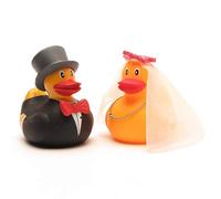 Funky Ducky Canards de bain couple de jeunes mariés Brunhilde & Bruno | Ensemble de 2 pièces en boîte cadeau 9999