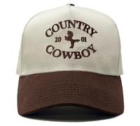 Funky Junque Chapeau vintage en toile snapback - Casquette réglable 2 tons pour homme et femme - Put It On My, Cowboy, Girl Dad, Funny, Country Cowboy - Beige/marron, taille unique