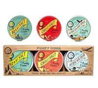 Funky Ouma Coffret cadeau 235g - 3 différents aliments sud-africains entièrement naturels herbes, épices mélangées, BBQ Rubs & Sel aromatisé - Ustensiles de cuisine, épices steak