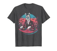 Funky Zebra DJ Electro Mixing Beats Tourne-Disque Musique Cool T-Shirt, Homme, Chiné Foncé, 6XL