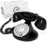 Funkyfon Cable : Téléphone Rétro Au Style Des Années 1920 Avec Cadran Rotatif Noir