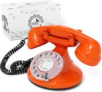 Funkyfon Cable : Téléphone Rétro Au Style Des Années 1920 Avec Cadran Rotatif Orange