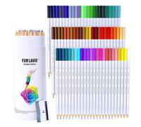 FUNLAVIE 72 Crayons de Couleur pour Livres de Coloriage Adultes, Huile et Mine Souple, pour le Dessin, le Coloriage Adulte et les Artistes, Idéal pour Débutants et Adultes,avec Taille-Crayon