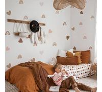 funlife 72 Sticker Muraux Arc en Ciel Le cœur Bohèmes Bébé Pépinière D'enfant Décoration Murale De La Maison (Arc en Ciel Le cœur)