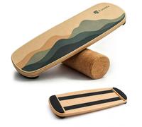 FUNLIFE ALPINE Balance Board en bois avec rouleau - Planche d’équilibre pour entraînement du core, fitness & stabilité, bois de bouleau antidérapant, home workout, jusqu’à 150 kg
