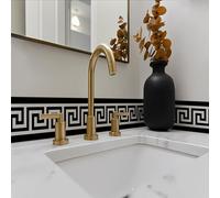 FUNLIFE Autocollants de bordure de papier peint, Frise Murale géométrie Adhesive Sticker, plinthe pour la décoration de bricolage à la maison, 10x200cm, noire