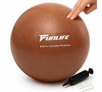 FunLife Ballon de gymnastique 25 cm avec pompe - Ballon de Pilates | Petite balle de softball pour Pilates, yoga, entraînement d'équilibre, de core et de stabilité. Antidérapant et idéal pour la