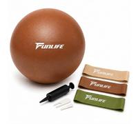 FunLife Ballon de gymnastique 25 cm avec pompe - Ballon de Pilates | Petite balle de softball pour Pilates, yoga, entraînement d'équilibre, de core et de stabilité. Antidérapant et idéal pour la
