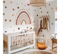funlife Boho Arc-en-ciel Amour Pois Stickers Muraux Enfants Autocollants Décoller et Bâton, Imperméable Mur Décalcomanies Filles de la Pépinière deco chambre bebe fille, Stickers Chambre Fille Salon