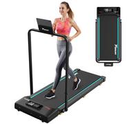 FunLife F1 Tapis de Course Pliable - Walking Pad 3 en 1 (1-8 km/h) avec Barre d’Appui, Compact et Silencieux pour Maison, Bureau, Seniors et Rééducation, Bleu