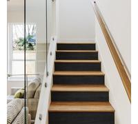 funlife Lot de 14 bandes autocollantes en vinyle pour monte-escalier - Décoration d'intérieur - Imitation bois noir - 18 x 120 cm