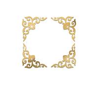 Funlife Lot de 4 autocollants muraux en plastique filigrane pour décoration d'intérieur, doré, 15 x 15 cm