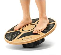 FunLife Planche d'équilibre en bois - Antidérapant et stable pour | Appareil d'équilibre stable pour entraînement central, fitness, coordination et stabilité, durable